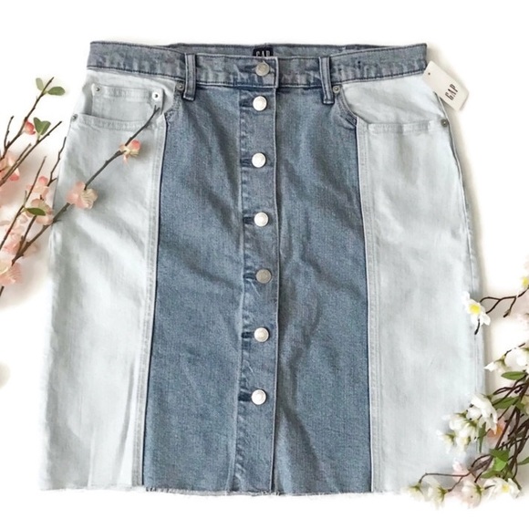 GAP | NWT Two Tone Denim Pencil Skirt - Picture 1 of 7